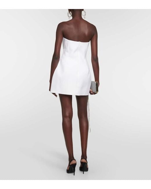 Magda Butrym White Floral-applique Wool Minidress