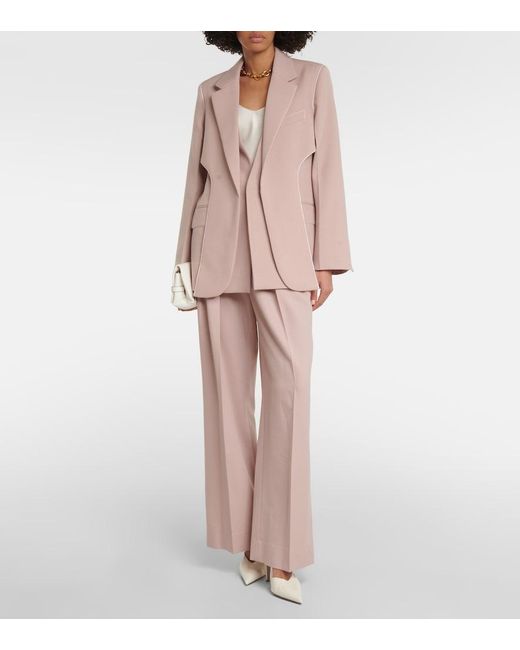 Victoria Beckham Pink High-Rise Wide-Leg Pants
