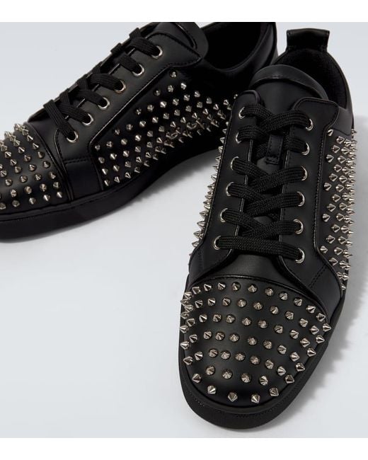 Baskets Louis Junior Spikes En Cuir Christian Louboutin pour homme en coloris Black