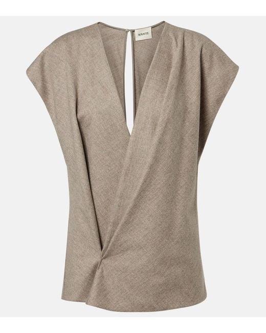 Khaite Gray Mer Cotton Top