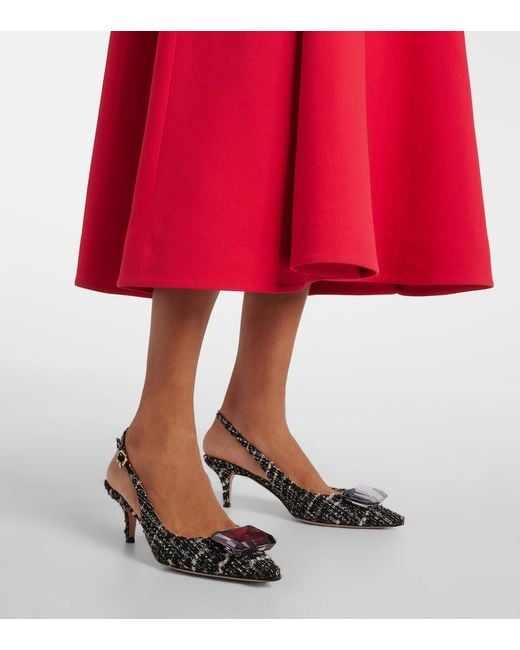Gianvito Rossi Metallic Jaipur 55 Boucle Slingback Pumps