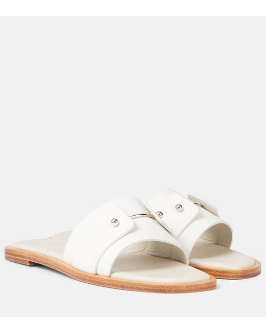Christian Louboutin White Pantoletten Chambelimule Aus Leder