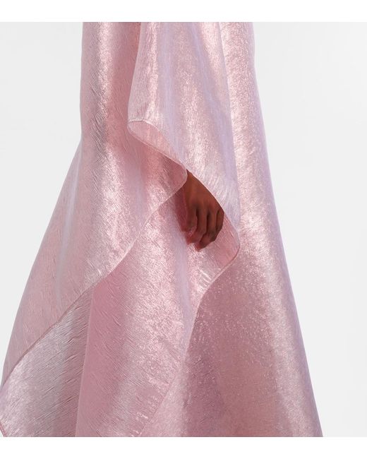Taller Marmo Pink Betsy One-Shoulder Fil Coupe Gown