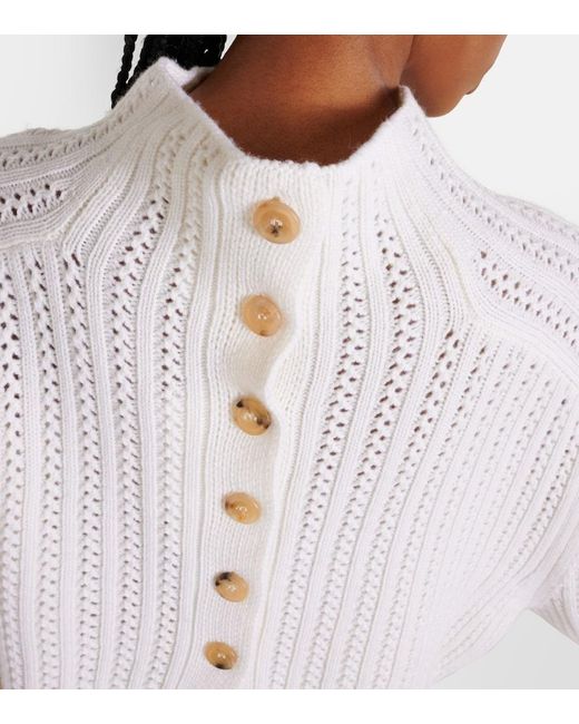 Max Mara White Hodeida Wool And Cashmere Sweater