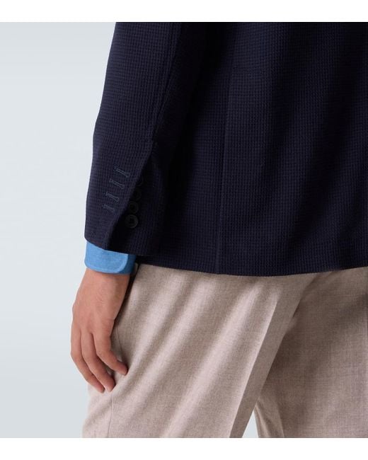 Rubinacci Blue Wool Blazer for men