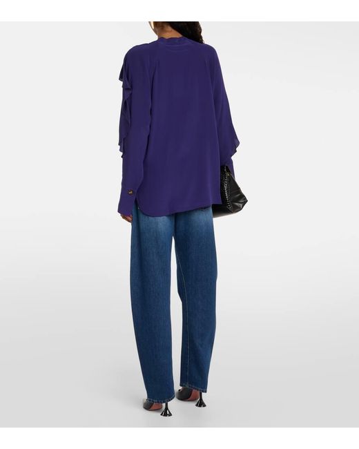 Victoria Beckham Purple Bluse aus Seide