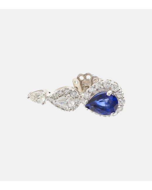 YEPREM Blue Reign Supreme 18kt White Gold Earrings With Diamonds And Sapphires
