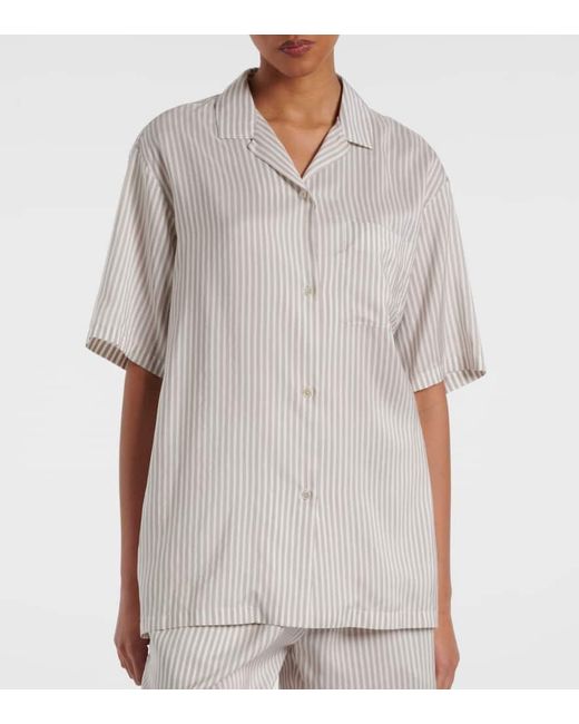 Camisa Jorge De Seda A Rayas The Row de color White