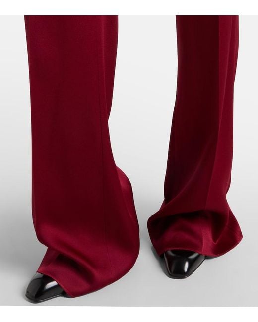 Max Mara Red Scalata Velvet-Trimmed Satin Jumpsuit