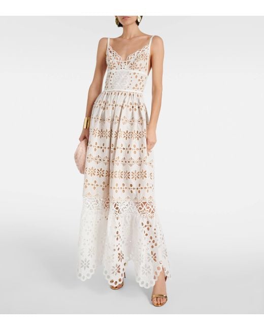 Elie Saab White Bridal Cotton Lace Gown