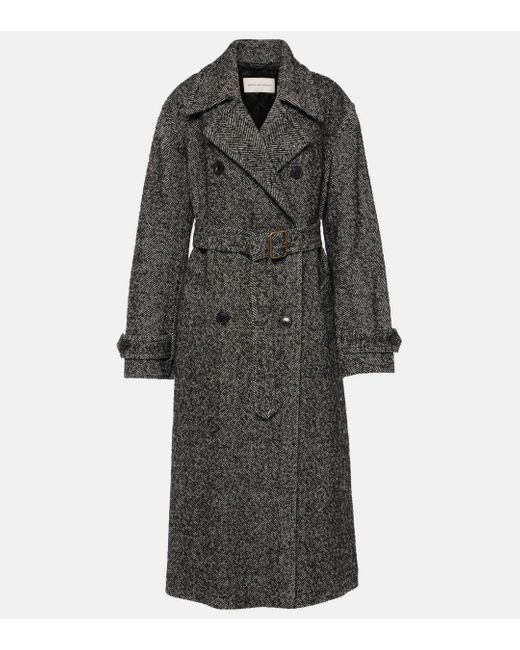 Trench-coat Ronas en laine melangee Dries Van Noten en coloris Gray