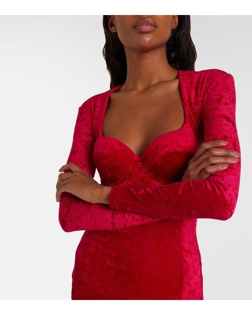 Balenciaga Red Velvet Corset Gown