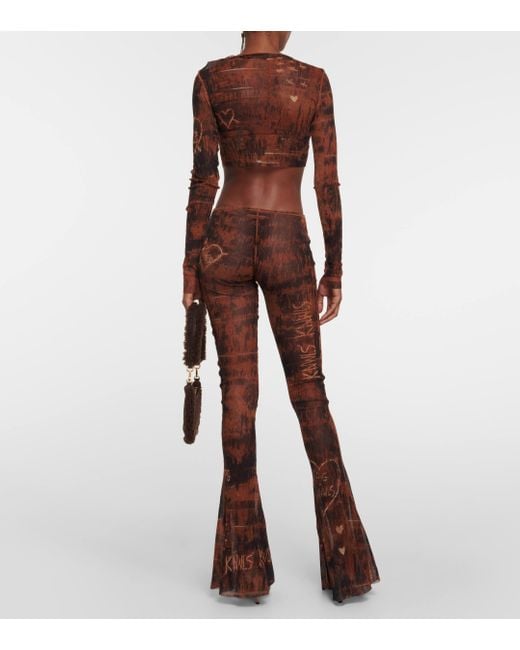 Jean Paul Gaultier Brown X Knwls Printed Jersey Flared leggings