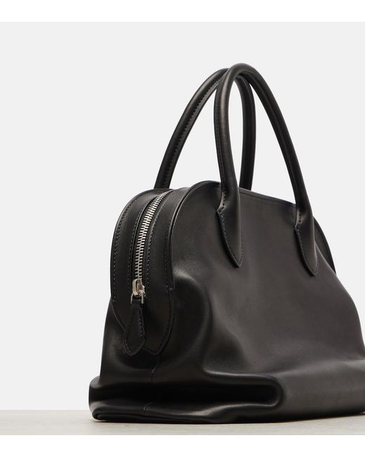 The Row Black Agnes Leather Tote Bag