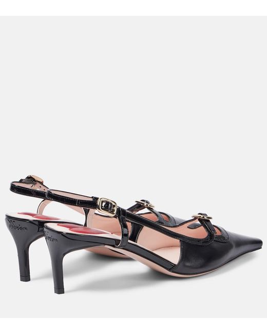 Roger Vivier Black Viv' Canard 55 Leather Slingback Pumps