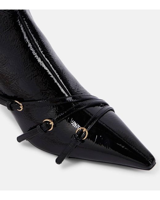 Miu Miu Black Ankle Boots Aus Lackleder