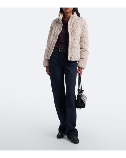Moncler Natural Cloante Checked Down Jacket