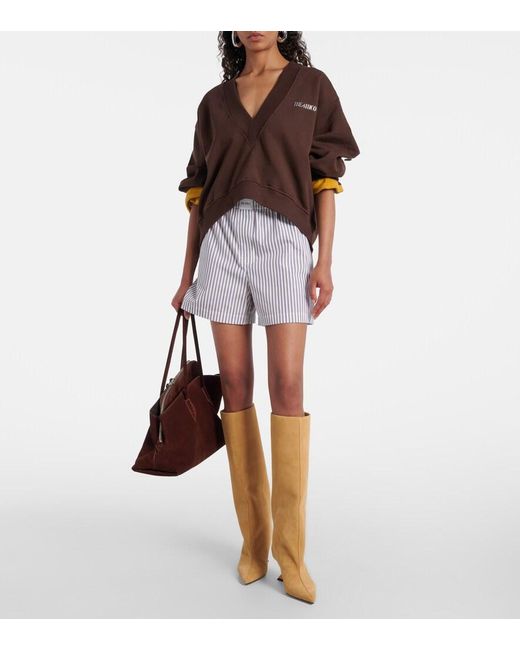 The Attico Natural Cheope 105 Suede Knee-High Boots