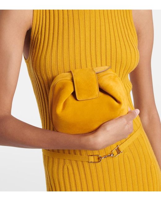 Gabriela Hearst Yellow Soft Demi Small Leather Clutch