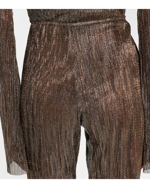 Cala De La Cruz Gray Dries Lame Flared Pants
