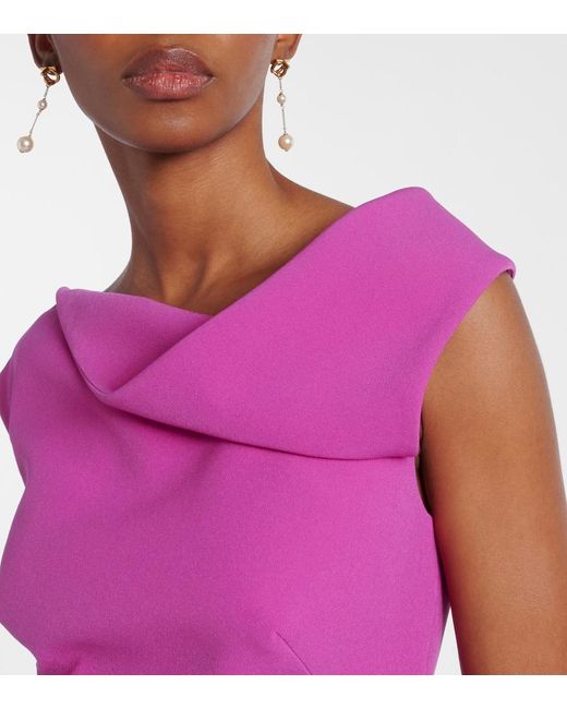 Safiyaa Purple Farrah Draped Crepe Top