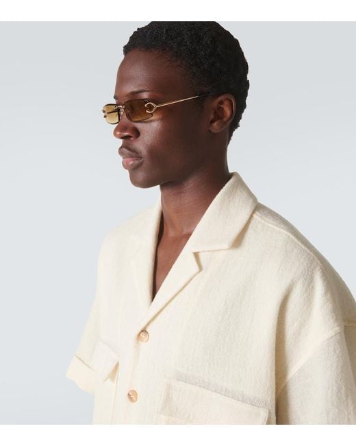 Cartier Natural Signature C De Cartier Rectangular Sunglasses for men