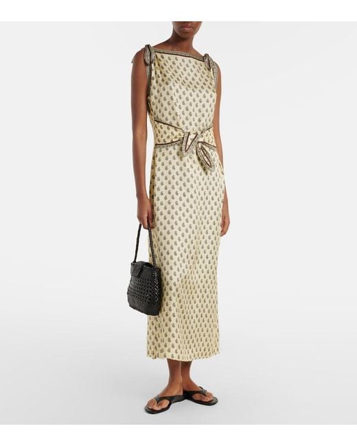 Doen Metallic Midikleid Amorette Aus Einem Seidengemisch