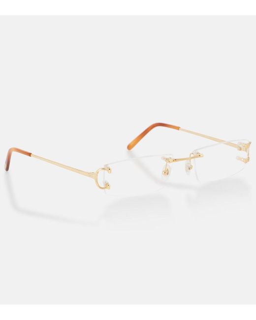Cartier Metallic Rectangular Glasses