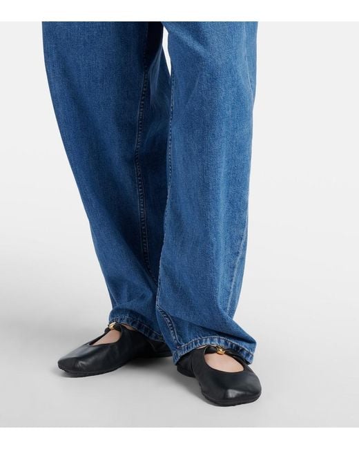 Loewe Blue Belted Wide-Leg Jeans
