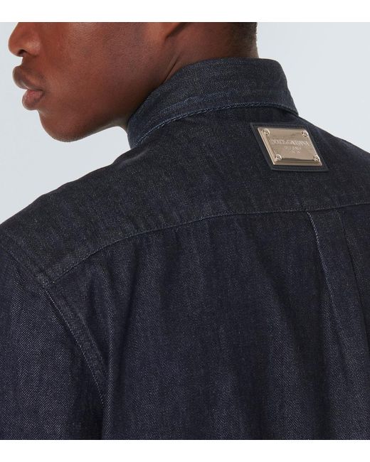 Dolce & Gabbana Blue Denim Shirt for men