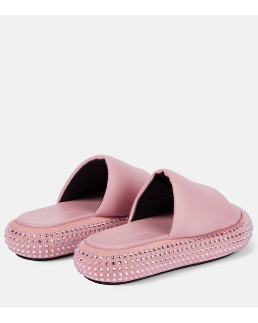 J.W. Anderson Pink Embellished Leather Platform Sandals
