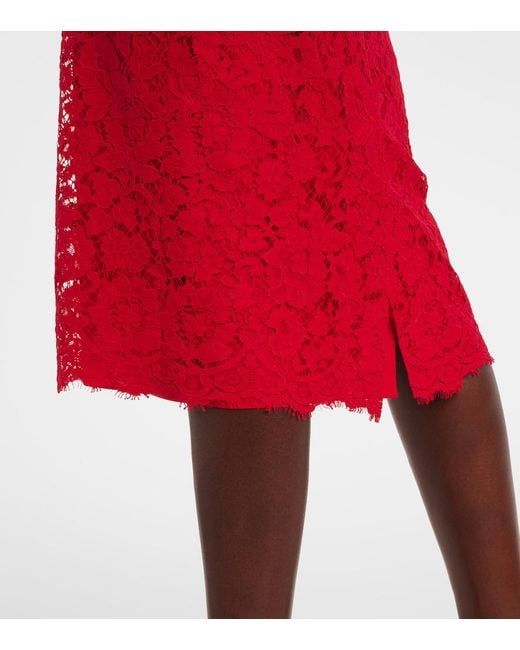 Dolce & Gabbana Red Floral Midi Dress