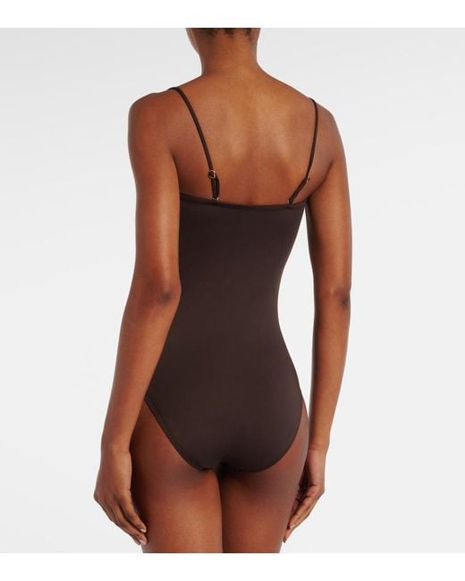 Nili Lotan Black Gathered Swimsuit