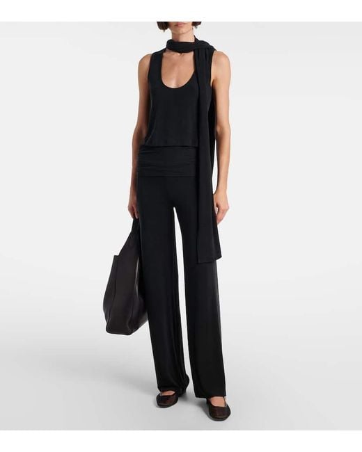 AYA MUSE Black Draped Top