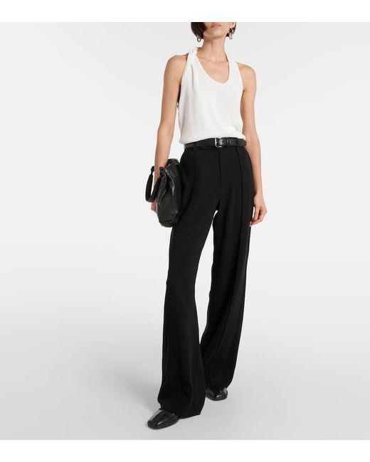 Proenza Schouler Blue Weyes High-Rise Crepe Straight Pants