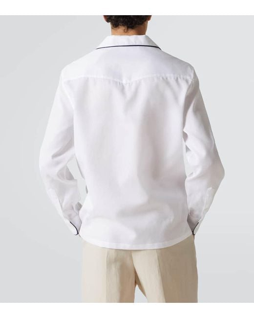 Brunello Cucinelli Hemd Aus Baumwolle in White für Herren