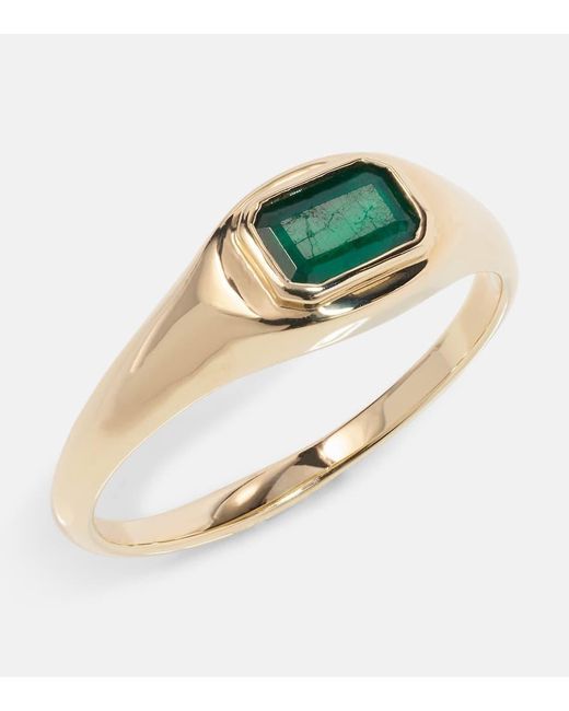 STONE AND STRAND Natural Ring Green With Envy aus 14kt Gelbgold mit Smaragden