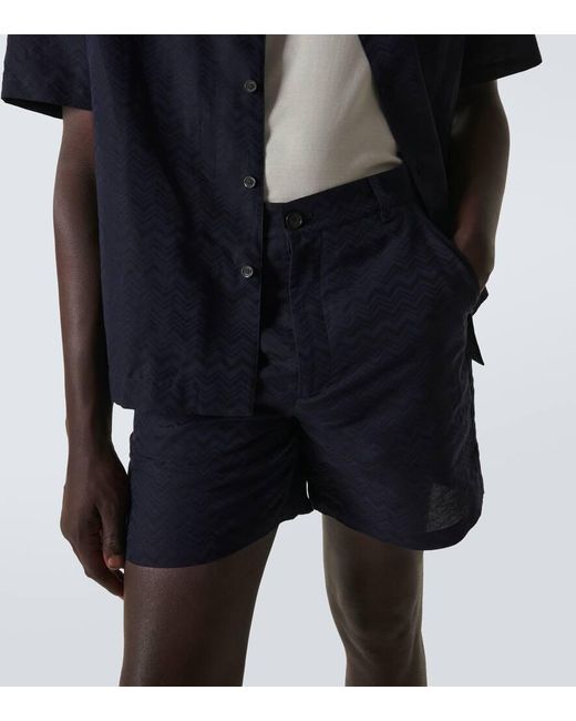 Missoni Bermuda-Shorts aus Baumwolle und Leinen in Blue für Herren