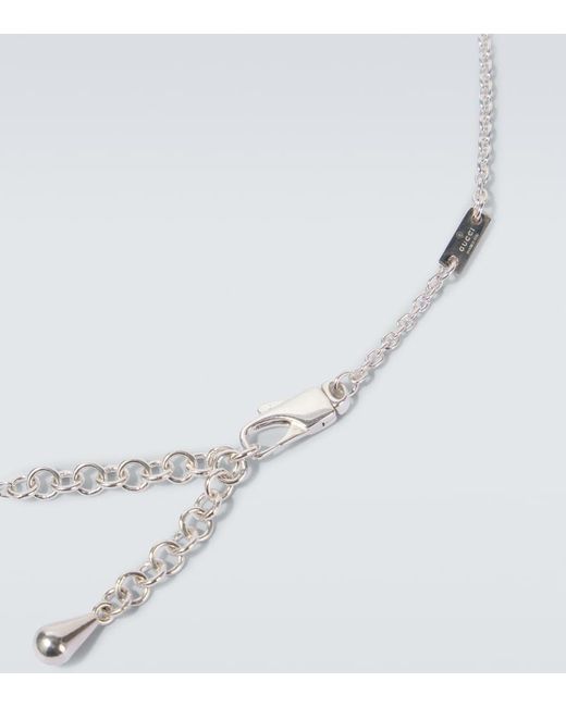 Gucci White Interlocking G Sterling Necklace for men
