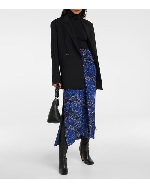 Altuzarra Blue Safia Silk Maxi Skirt