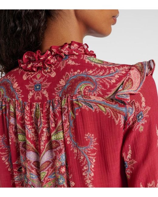 Etro Pink Printed Crepon Blouse