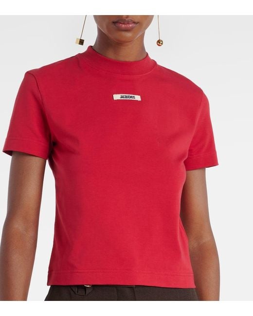 Top De Jersey En Mezcla De Algodon Jacquemus de color Red