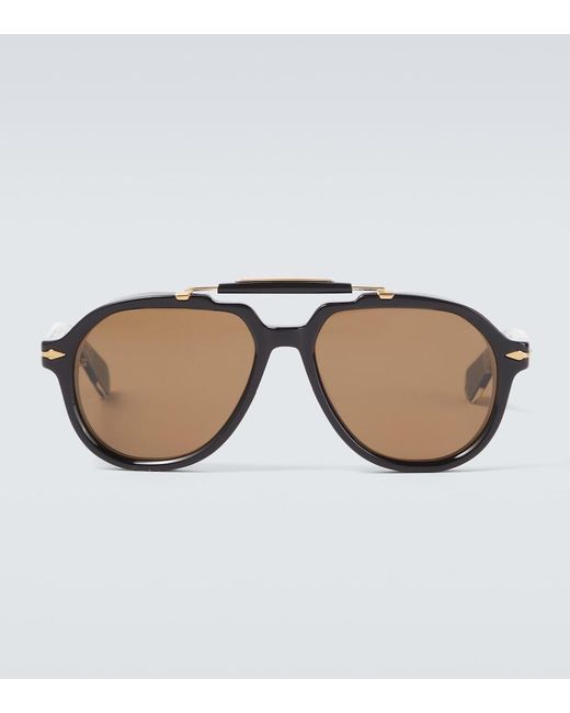 Jacques Marie Mage Brown Ayrton Senna 1991 Aviator Sunglasses for men