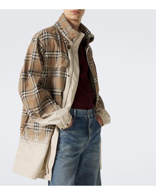 Burberry Natural Check Cotton Gabardine Parka for men