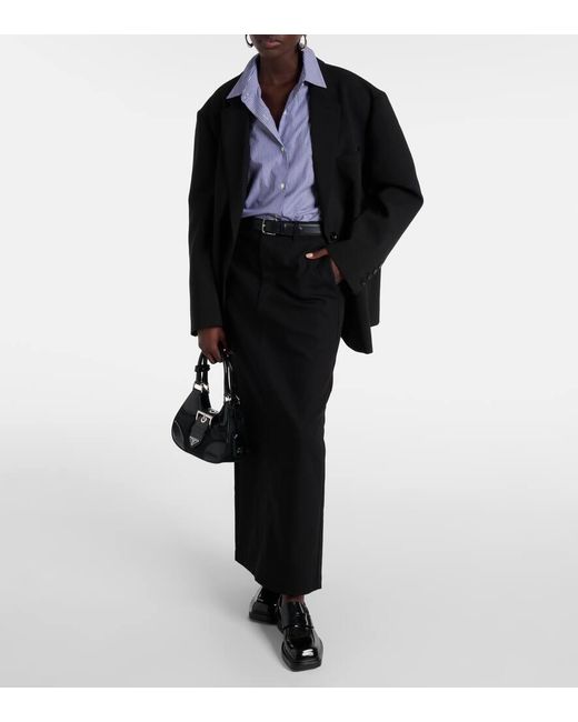 Falda larga de sarga de algodon Wardrobe NYC de color Black