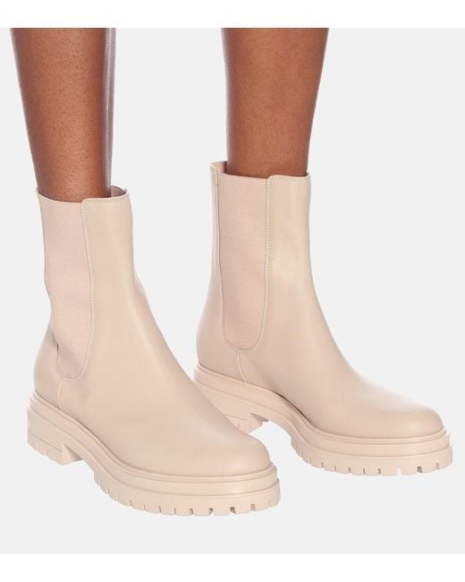Gianvito Rossi Natural Chester Leather Ankle Boots