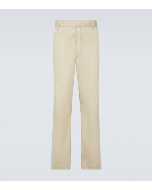 Prada Natural Cotton-blend Straight Pants for men
