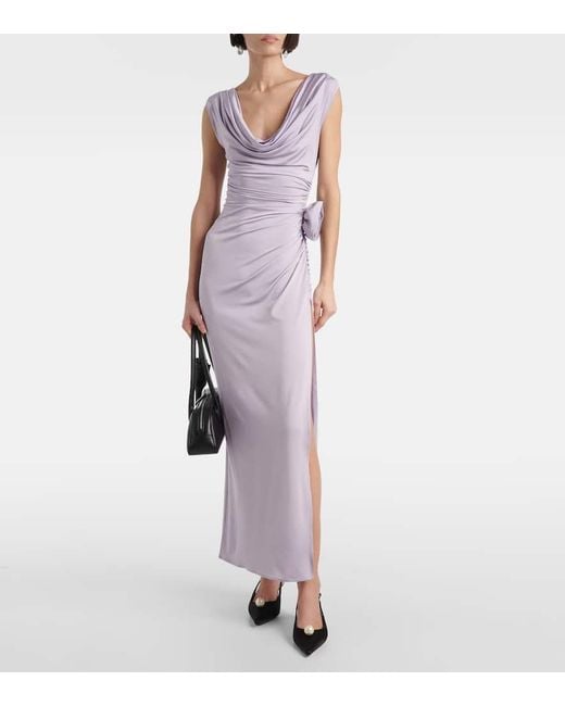 Magda Butrym Purple Maxikleid Aus Jersey