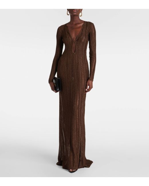 Tom Ford Brown Cutout Gown