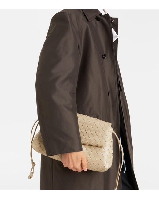 Bottega Veneta Natural Giorno Intrecciato Small Leather Shoulder Bag